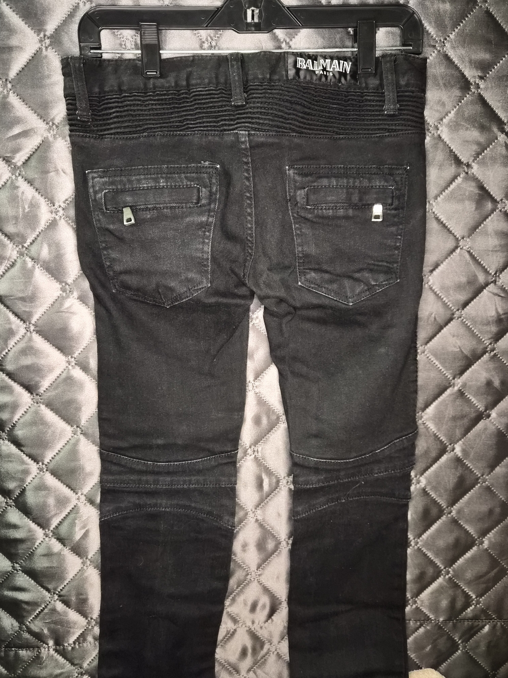 Balmain Men's Black Biker Jeans